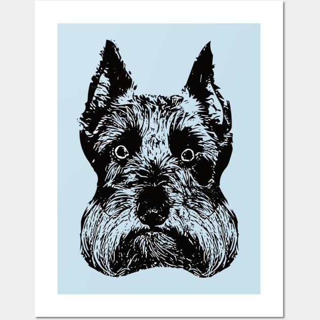 Schnauzer Face Wall Art by DoggyStyles